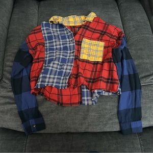Color blocked flannel